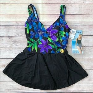 Great Lengths Skirt One Piece Swimsuit 12 Floral
